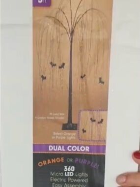 NIB KOHLS 5ft Halloween Willow Bat Tree Orange or Purple